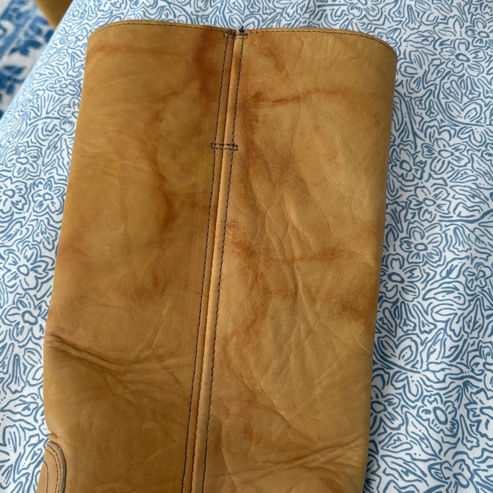 Frye Tall Leather Riding Boots in Mustard - Picture 6 of 7